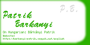 patrik barkanyi business card