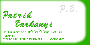 patrik barkanyi business card